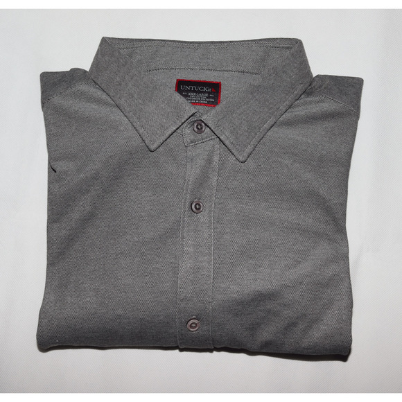 UNTUCKit Men's Long Sleeve Button Front Gray Shirt Size 3XL - Picture 5 of 7